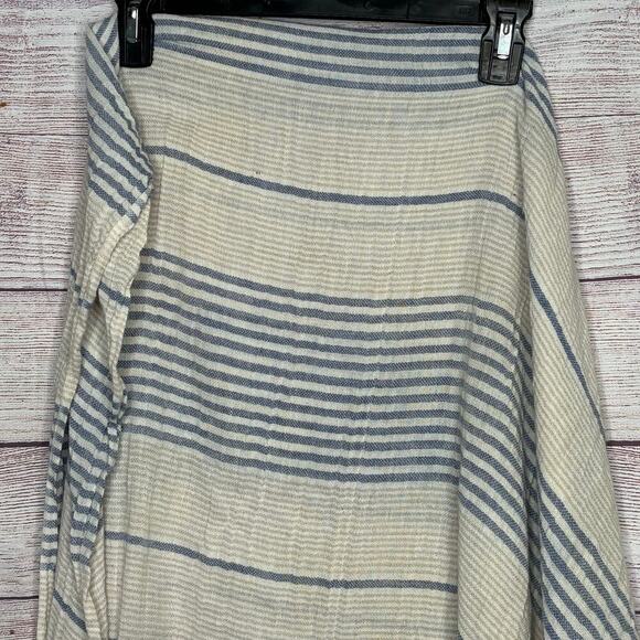 prAna Fringe Cotton Blend Striped Winter Fall Preppy Classic Scarf Shawl - Picture 8 of 10